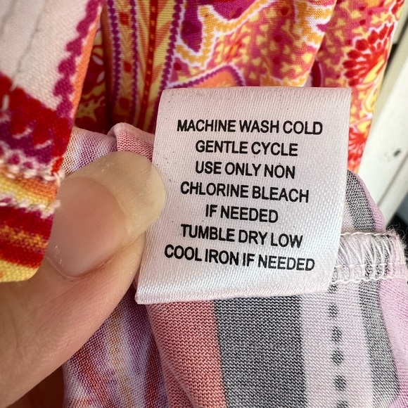 Violet B. Bright Print Polyknit Dress Size 3X EUC Orange/Pink/Yellow/ Red - Picture 9 of 10
